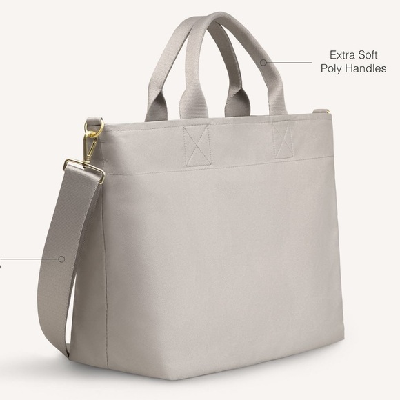 Canvelle Quilted Black Zip Crossbody Tote in Medium - Picture 10 of 12